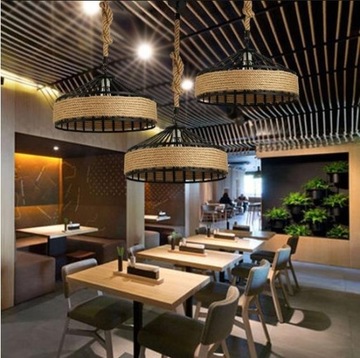 ПОТОЛОЧНЫЙ СВЕТИЛЬНИК НА ОРИГИНАЛЬНОЙ ДЖУТОВОЙ ВЕРЕВКЕ, ДИАМЕТР 30 СМ