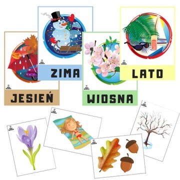 CZTERY PORY ROKU Plansze + 48 ilustracji