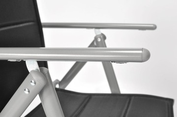 Cztery Krzesła ogrodowe składane aluminiowe MODENA czarno-srebrne x 4 szt.