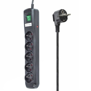 LISTWA ZASILAJĄCA ANTYPRZEPIĘCIOWA 5 GNIAZD 3m PRZEDŁUŻACZ ELEKTRYCZNY