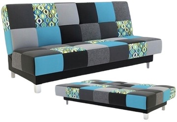 Wersalka niebieska Marika sofa kanapa rozkładana do spania w salonie pokoju