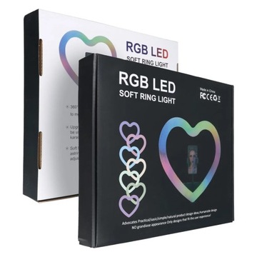 Кольцевая лампа LED Ring / Heart Stream RGB 12 дюймов ПОЛНОЦВЕТНАЯ с держателем