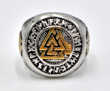 КОЛЬЦО-ПЕЧАТКА VALKNUT VIKING Скандинавские руны 502