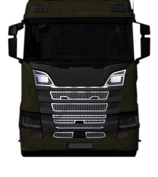 SCANIA NEXT GEN R GRILL NIERDZEWNY CHROM MODEL BEZ HALOGENÓW NAKŁADKA DEKOR