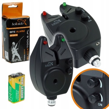 2x СИГНАЛИЗАЦИЯ ПОКУСКИ 2x Поддержка 2x батарейки + застежка-липучка