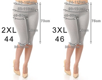 LEGGINSY BAWEŁNIANE GETRY LEGINSY 3/4 SZARE XL
