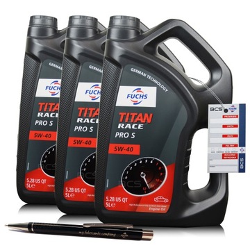 15 LITRÓW OLEJ FUCHS TITAN RACE PRO S 5W40 15L FULL SYNTHETIC DYSTRYBUTOR