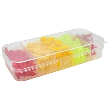 Набор рыболовных приманок 160 шт. в коробке с отделениями для червей.