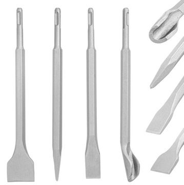 KOMPLET ZESTAW DŁUT DŁUTA SDS PLUS 4 SZT DŁUTO