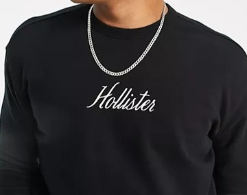 Bluza Hollister Czarna Haft Napis r.S