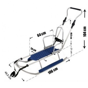 PICCOLINO МЕТАЛЛИЧЕСКИЕ САНКИ СО СПИНКОЙ