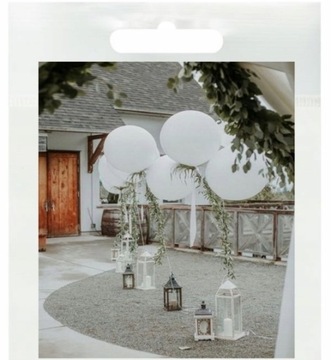 Biały balon XXL 40cm KULA