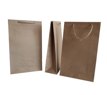 Torebka papierowa eko 27x17x7 cm torba szara torby A5 10 sztuk