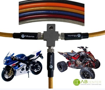 Тормозной шланг 40см M10мм AN3 3/8UNF90 для квадроцикла оранжевый