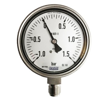 -1+1,5BAR manowakuometr kwasowy 100mm WIKA 232.50.100 G1/2