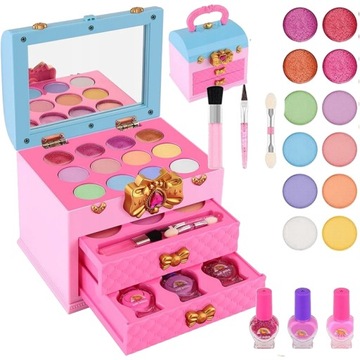 KUFEREK KOSMETYKÓW PAZNOKCI MAKIJAŻ MAKEUP ZESTAW DLA DZIEWCZYNKI PREZENT