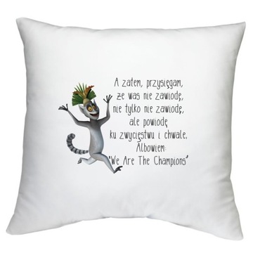 ПОДУШКА С ЦИТАТОЙ КОРОЛЬ ДЖУЛИАН МАДАГАСКАРСКИЕ УЗОРЫ