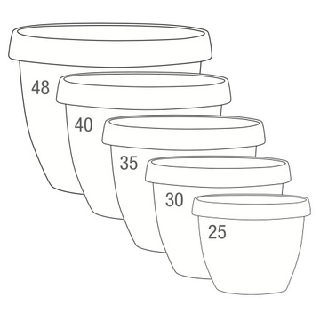 Большой садовый горшок, коричневая терракота, диаметр. 48см