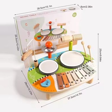 Деревянные барабаны набор инструментов красочные барабанные тарелки