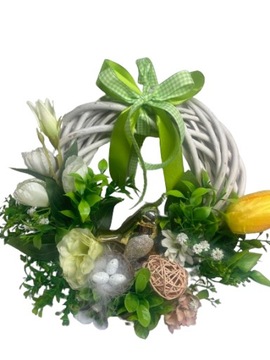 PTASZEK #15 MODRASZKA OZDOBNY ŻÓŁTO-ZIELONY NA SPINACZU PTASZEK PTASZKI