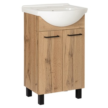 Szafka łazienkowa z umywalką stojąca pod umywalkę dąb wotan loft 50 cm
