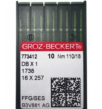IGŁY DO STĘBNÓWKI 16x231 DBx1 1738, 110/8SES 10SZT