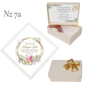 БЕЛАЯ КРЕСТАЛЬНАЯ ХАНИЦА для мальчика, девочки, КРЕЩЕНИЕ, ИМЯ, коробка