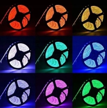 СВЕТОДИОДНАЯ ЛЕНТА 5050 RGB + БЕЛАЯ ВОДОНЕПРОНИЦАЕМАЯ 5м + ПУЛЬТ