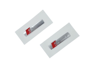 Emblematy S-Line do Audi na błotnik Silver Glossy