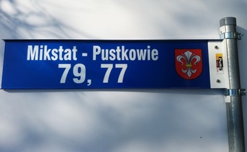 Znak dwustronny Tablica Ulica Nazwa Informacja