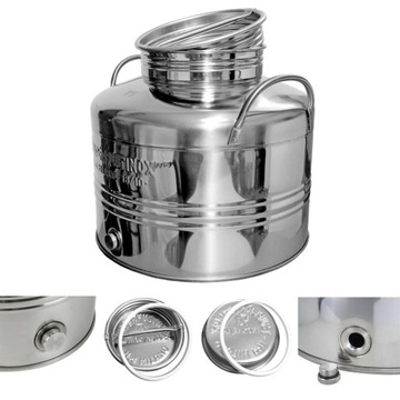 Hermetyczna BECZKA ze STALI inox kanka konew bańka 25L pojemnik NIERDZEWNY