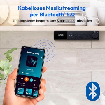 ПОДВЕСНОЙ КУХОННЫЙ РАДИО ПРЕМИУМ DAB+/PLL FM Bluetooth СВЕТОДИОДНАЯ ЛАМПА-СИГНАЛИЗАЦИЯ