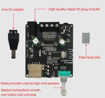 Усилитель 2x50 Вт BT XINYI 5.0 Bluetooth USB-приложение