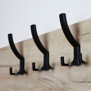 МЕБЕЛЬНАЯ ВЕШАЛКА НАСТЕННАЯ, КРЮЧОК ДЛЯ ОДЕЖДЫ, МАТ ЧЕРНЫЙ, ТРОЙНОЙ