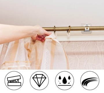 12x HAK HACZYK SAMOPRZYLEPNY ZESTAW WSPORNIKÓW DO FIRANEK BEZ WIERCENIA