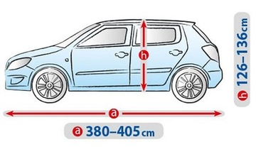 Всесезонный брезентовый чехол ХЭТЧБЕК 380-405 см.