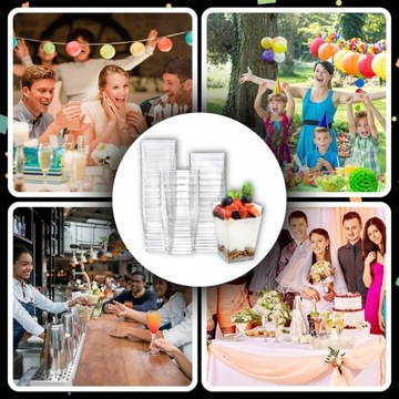 КОНТЕЙНЕРЫ ДЛЯ ЗАКУСОК ДЕСЕРТОВ 200МЛ 50ШТ КВАДРАТНЫЙ КОНТЕЙНЕР ДЛЯ ДЕСЕРТА