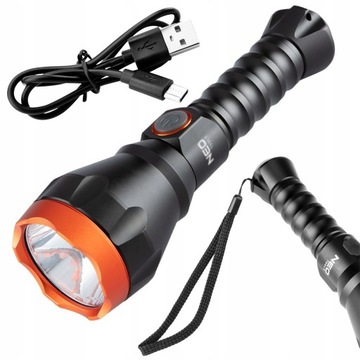 NEO LATARKA KLASYCZNA AKUMULATOROWA ALU USB C 500 LM DIODA OSRAM LED 99-070