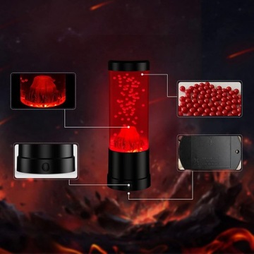 ДЕКОРАТИВНАЯ ЛАВА ЛАМПА НОЧНИК ИМИТАЦИЯ ИЗВЕРЖЕНИЯ ВУЛКАНА КРАСНАЯ