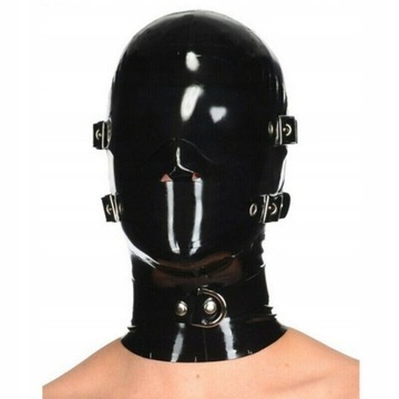 BDSM Fun Mask Latex material zipper black sexy
