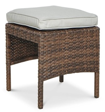 Zestaw Ogrodowy Narożnik + Stół + Pufy Tarasowy TECHNORATTAN CORTINA Brown