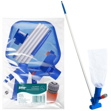 Пылесос для бассейна Sillar, большой набор для чистки бассейна, сетка + палка