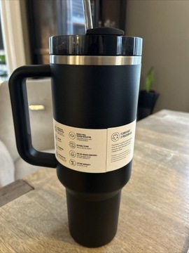 ТЕРМАЛЬНАЯ КРУЖКА ICEFLOW ДЛЯ КОФЕ ВОДЫ 40 УНЦИЙ НЕРЖАВЕЮЩАЯ НЕРЖАВЕЮЩАЯ С РУЧКОЙ И СОЛОМОЙ