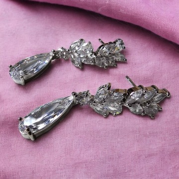 Komplet biżuterii, biżuteria ślubna srebrna LAGRIMA