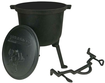 ЧУГУННАЯ ЧУГУНКА, ВЕНГРИЯ ОХОТНИЧЬЯ ГОРШОК, ВЫПЕЧКА, 8Л, КАМИН-ГРИЛЬ