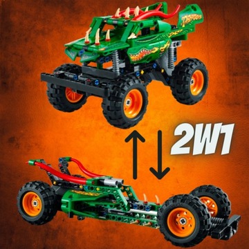 LEGO TECHNIC MONSTER JAM DRAGON 2IN1 MONSTER TRUCK RACER CAR АВТОМОБИЛЬ