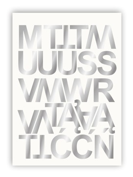 Самоклеящиеся буквы серебряного цвета с алфавитом и цифрами 50 мм.