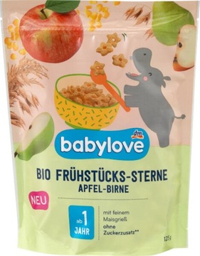 Babylowe BIO Gwiazdki Zbożowe Jabłko Gruszka