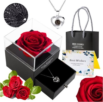 Ожерелье «Вечная роза в стеклянном» цветке для женщины, подарок на День матери