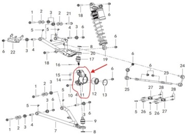 Вращение левого переднего колеса QUAD QJMOTOR QJ MOTOR SFA 1000cc